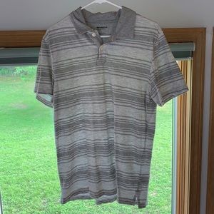 Gray and White striped Men’s Large Golf Shirt